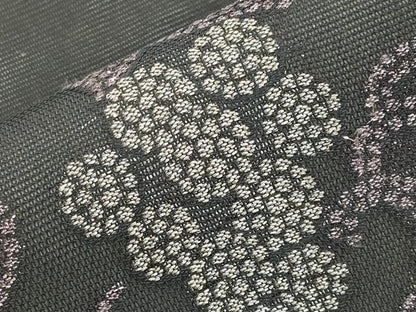 平和屋着物＊夏物　九寸名古屋帯　葡萄唐草文　銀糸　正絹　逸品　CABJ5658tx