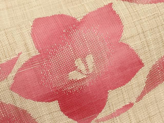 平和屋着物＊夏物　八寸名古屋帯　花丸文　正絹　逸品　CABJ5659tx