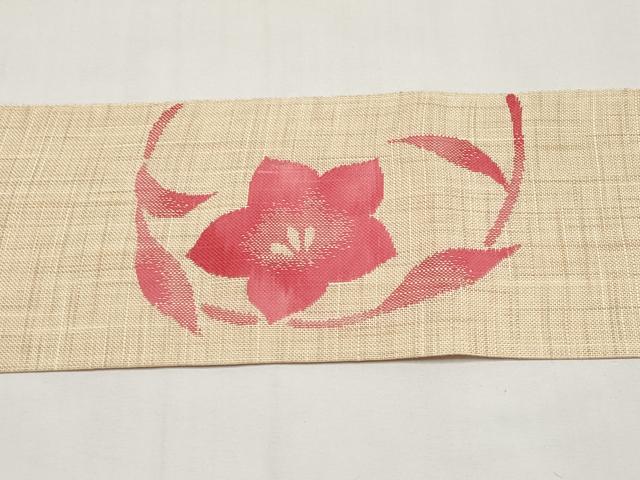 平和屋着物＊夏物　八寸名古屋帯　花丸文　正絹　逸品　CABJ5659tx