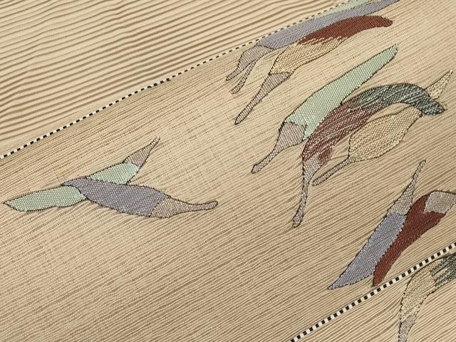 平和屋着物＊夏物　八寸名古屋帯　絽綴れ　成り物　金糸　正絹　逸品　CABJ5669tx