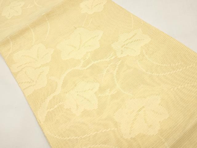 平和屋着物＊夏物　八寸名古屋帯　枝楓文　蜂蜜色　正絹　逸品　未使用　CABJ5672tx