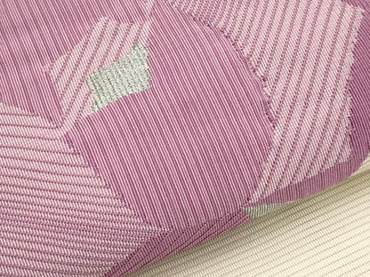平和屋着物＊夏物　八寸名古屋帯　絽綴れ　枝花文　銀糸　正絹　逸品　CABJ5673tx