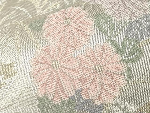 平和屋着物＊夏物　六通柄袋帯　色紙重ね草花文　金銀糸　正絹　逸品　未使用　CABJ5681tx