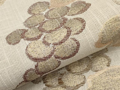 平和屋着物▽六通柄袋帯　スリーシーズン　春夏秋　葡萄蔦の葉文　金糸　正絹　逸品　CABJ5688tx