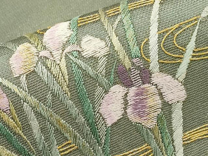 平和屋着物＊夏物　太鼓柄袋帯　総刺繍　駒刺繍　八ツ橋　金糸　正絹　逸品　CABJ5695tx
