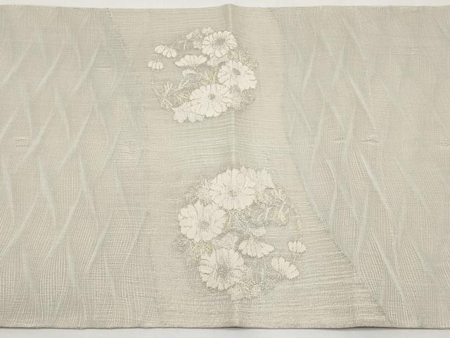 平和屋着物＊夏物　太鼓柄袋帯　花丸文　金銀糸　正絹　逸品　CABJ5696tx