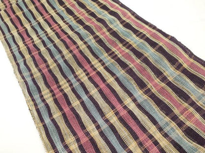 平和屋着物＊夏物　八寸名古屋帯　格子柄　正絹　逸品　CABJ5708tx