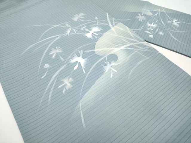平和屋着物＊夏物　絽塩瀬　九寸名古屋帯　ろうけつ染　サギソウ　正絹　逸品　CABJ5713tx