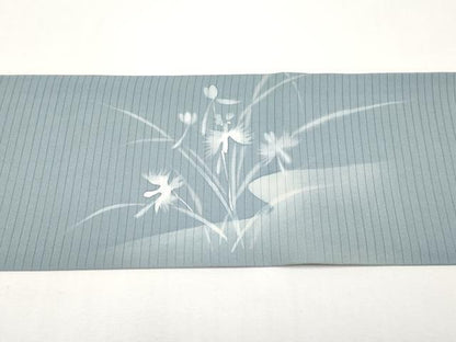 平和屋着物＊夏物　絽塩瀬　九寸名古屋帯　ろうけつ染　サギソウ　正絹　逸品　CABJ5713tx
