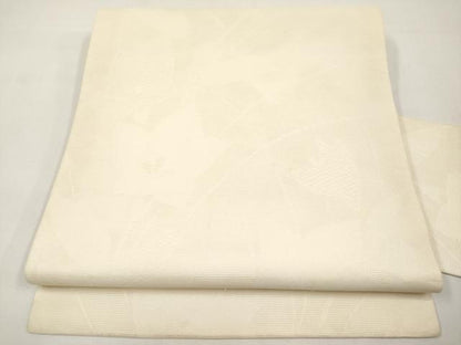 平和屋着物＊夏物　九寸名古屋帯　桔梗　生成り色　正絹　逸品　CABJ5715tx