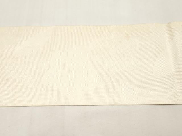 平和屋着物＊夏物　九寸名古屋帯　桔梗　生成り色　正絹　逸品　CABJ5715tx