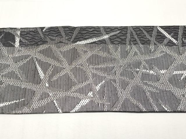 平和屋着物＊夏物　九寸名古屋帯　抽象文　銀糸　正絹　逸品　CABJ5716tx