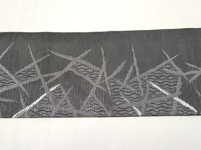 平和屋着物＊夏物　九寸名古屋帯　抽象文　銀糸　正絹　逸品　CABJ5716tx