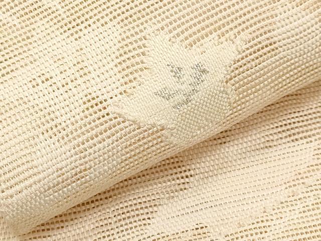 平和屋着物＊夏物　八寸名古屋帯　草花文　銀糸　正絹　逸品　CABJ5719tx