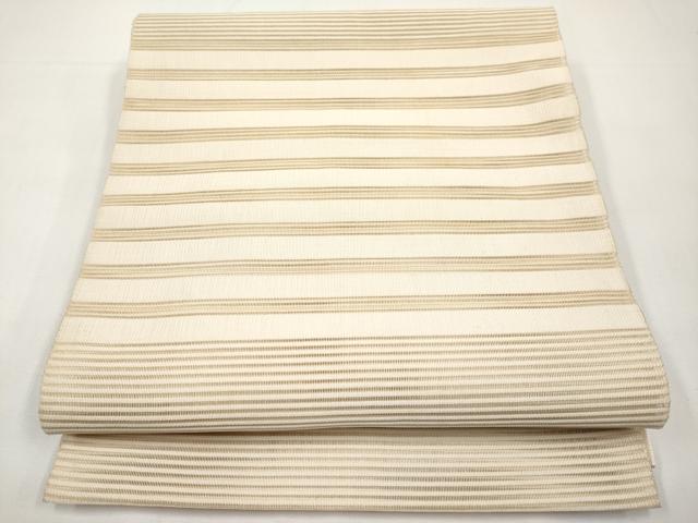平和屋着物＊夏物　八寸名古屋帯　絽綴れ　横段文　丁子色　正絹　逸品　CABJ5720tx