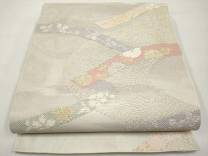 平和屋着物＊夏物　六通柄袋帯　鬘帯花文　金銀糸　正絹　逸品　CABJ5726tx