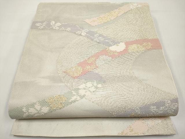 平和屋着物＊夏物　六通柄袋帯　鬘帯花文　金銀糸　正絹　逸品　CABJ5726tx