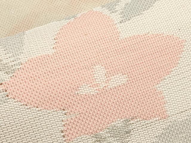 平和屋着物＊夏物　太鼓柄袋帯　桔梗　銀糸　正絹　逸品　未使用　CABJ5734tx