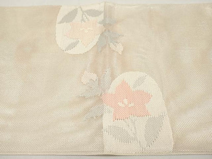平和屋着物＊夏物　太鼓柄袋帯　桔梗　銀糸　正絹　逸品　未使用　CABJ5734tx