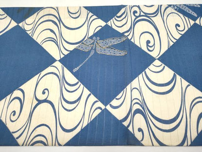 平和屋着物＊夏物　アンティーク　大正ロマン　両面　太鼓柄　京袋帯　駒刺繍　トンボ　金銀彩　正絹　逸品　CABJ5738tx
