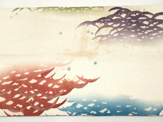 平和屋着物＊夏物　アンティーク　大正ロマン　両面　太鼓柄　京袋帯　駒刺繍　トンボ　金銀彩　正絹　逸品　CABJ5738tx