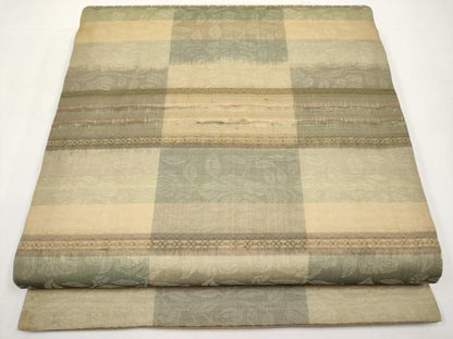 平和屋着物＊夏物　九寸開き名古屋帯　横段花文　金糸　正絹　逸品　CABJ5739tx