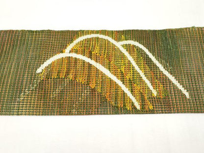 平和屋着物＊夏物　八寸名古屋帯　遠山文　正絹　逸品　CABJ5741tx