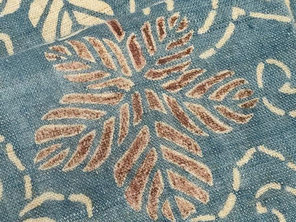 平和屋着物＊夏物　全通柄　九寸名古屋帯　型染め　舞葉唐草文　麻　逸品　CABJ5746tx