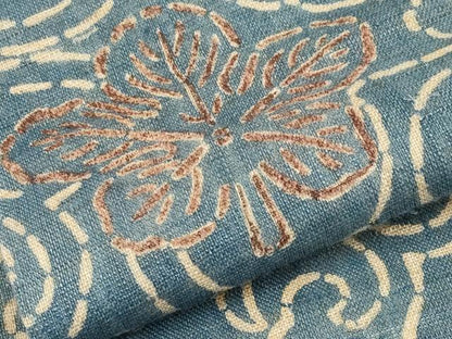 平和屋着物＊夏物　全通柄　九寸名古屋帯　型染め　舞葉唐草文　麻　逸品　CABJ5746tx