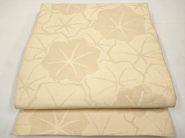 平和屋着物＊夏物　八寸名古屋帯　楓　香色　正絹　逸品　CABJ5747tx
