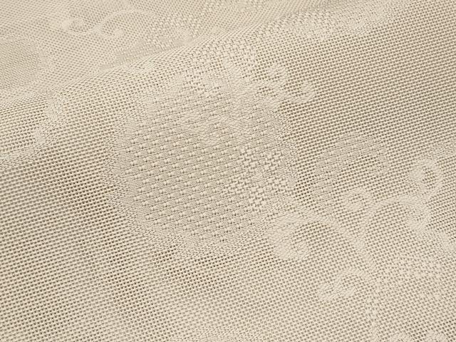 平和屋着物＊夏物　八寸名古屋帯　花唐草文　肌色　鈴乃屋扱い　正絹　逸品　CABJ5748tx