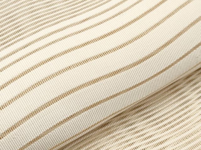 平和屋着物＊夏物　八寸名古屋帯　絽綴れ　よろけ縞　肌色　正絹　逸品　CABJ5749tx