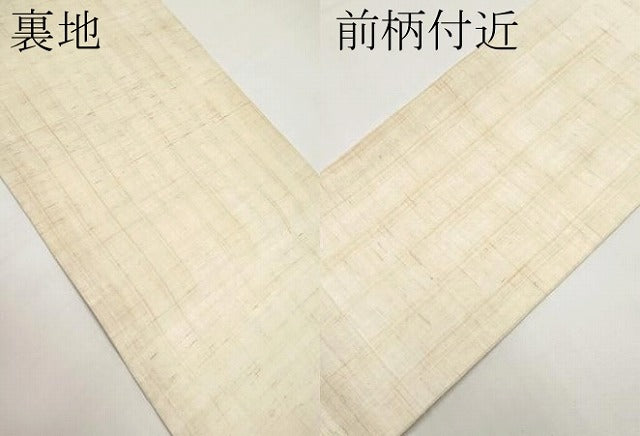 平和屋着物＊夏物　九寸名古屋帯　手描き　枝花文　麻　逸品　CABJ5752tx