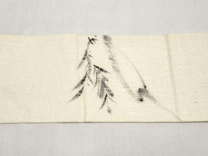 平和屋着物＊夏物　九寸名古屋帯　作家物　手描き　渡り橋文　正絹　逸品　CABJ5754tx