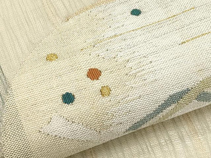平和屋着物＊夏物　九寸名古屋帯　すくい織　抽象文　金銀糸　正絹　逸品　CABJ5758tx