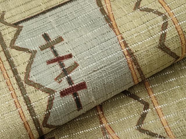 平和屋着物＊夏物　九寸開き名古屋帯　抽象文　正絹　逸品　CABJ5763tx