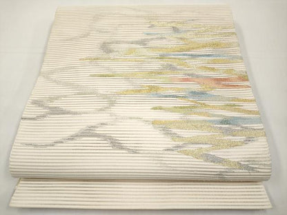 平和屋着物＊夏物　八寸名古屋帯　絽綴れ　霞文　金銀糸　鈴乃屋扱い　正絹　逸品　CABJ5769tx