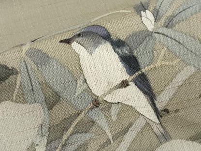 平和屋着物＊夏物　二代目清次郎　手描き　九寸名古屋帯　休み鳥　麻　逸品　CABJ5772tx