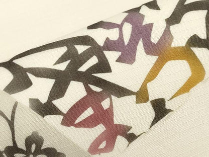 平和屋着物＊夏物　九寸名古屋帯　型染　いろは歌　正絹　逸品　未使用　CABJ5773tx