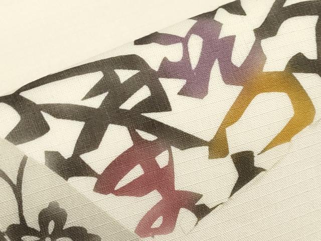 平和屋着物＊夏物　九寸名古屋帯　型染　いろは歌　正絹　逸品　未使用　CABJ5773tx