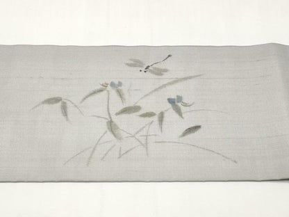 平和屋着物＊夏物　九寸名古屋帯　作家物　手描き　トンボ　正絹　逸品　CABJ5774tx