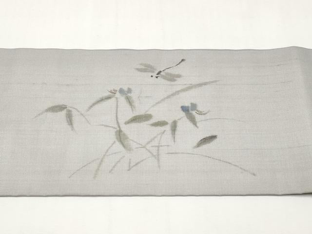 平和屋着物＊夏物　九寸名古屋帯　作家物　手描き　トンボ　正絹　逸品　CABJ5774tx