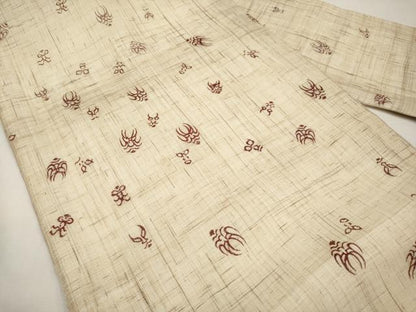 平和屋着物＊夏物　全通柄　九寸名古屋帯　隈取り　麻　逸品　CABJ5776tx