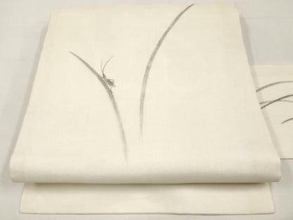 平和屋着物＊夏物　九寸名古屋帯　作家物　手描き　夏虫　正絹　逸品　CABJ5778tx