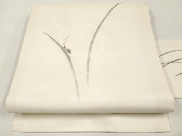 平和屋着物＊夏物　九寸名古屋帯　作家物　手描き　夏虫　正絹　逸品　CABJ5778tx