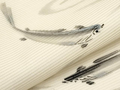 平和屋着物＊夏物　九寸名古屋帯　作家物　手描き　刺繍　鮎　正絹　逸品　CABJ5780tx