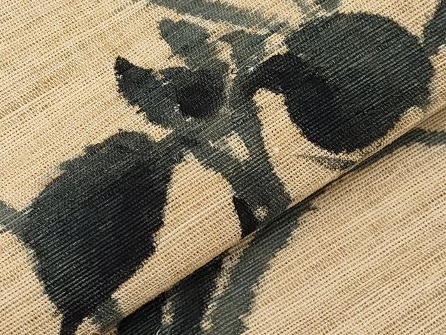 平和屋着物＊夏物　八寸名古屋帯　手描き　八ツ橋文　麻・自然布　逸品　CABJ5783tx