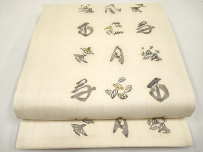 平和屋着物＊夏物　九寸名古屋帯　紅型染　風景花鳥文　正絹　逸品　CABJ5786tx