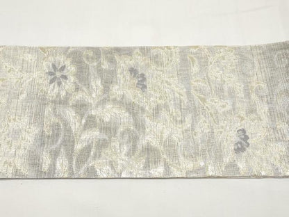 平和屋着物＊夏物　九寸名古屋帯　更紗花唐草文　金銀糸　正絹　逸品　未使用　CABJ5794tx
