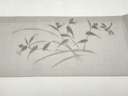 平和屋着物＊夏物　九寸名古屋帯　作家物　手描き　トンボ　正絹　逸品　未使用　CABJ5795tx